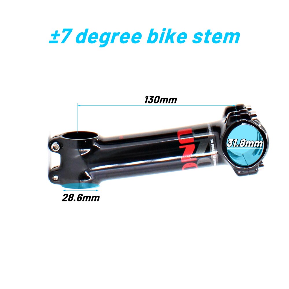 UNO vtt vélo tige 7 degrés ultra-léger en aluminium vélo tige 31.8mm 60-130mm montagne puissance pièces route 7 vélo puissance pièces tige: 31.8x130mm