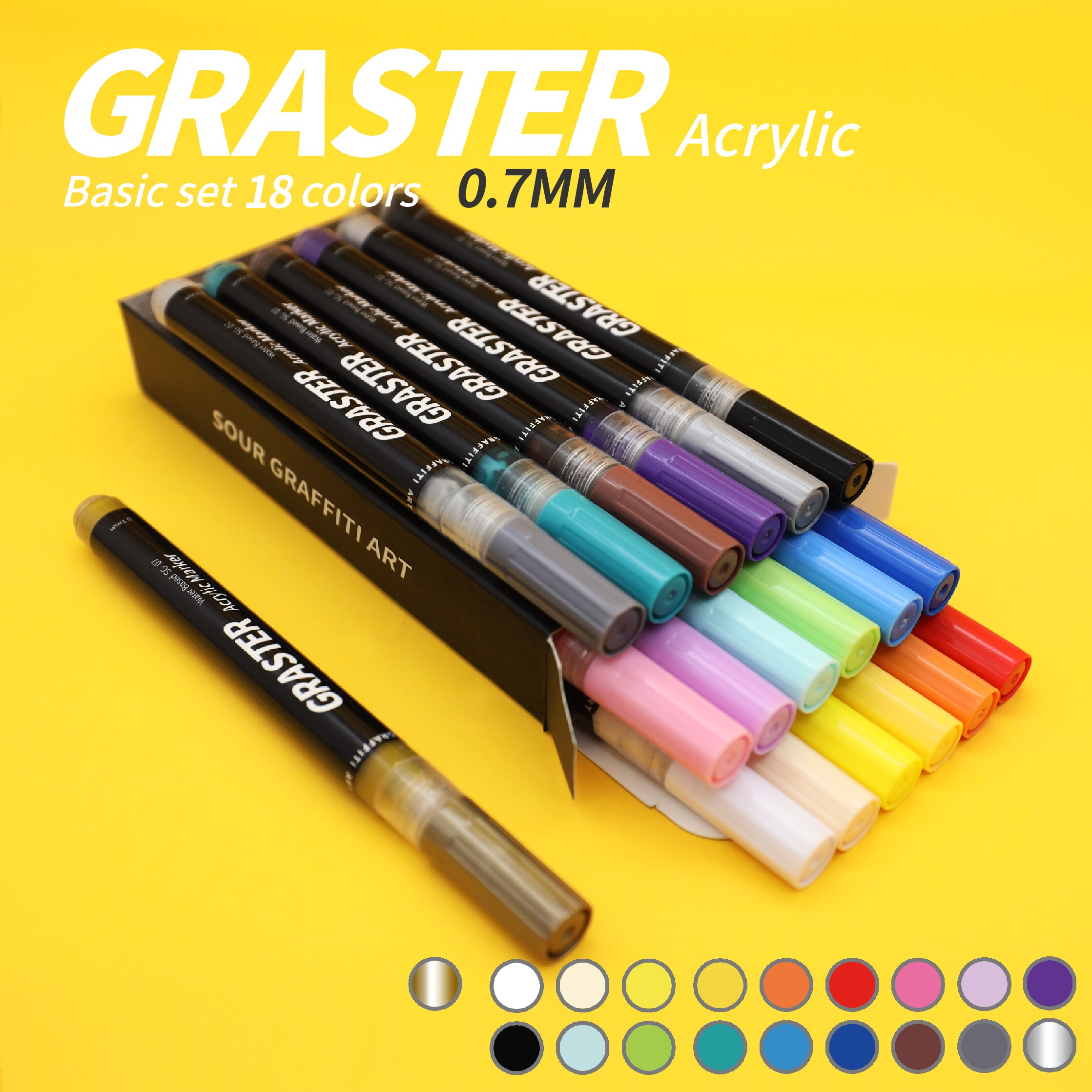 Graster SOUR GRASTER Acrylic Marker Fine 0.7mm Suitable Fo... – Grandado