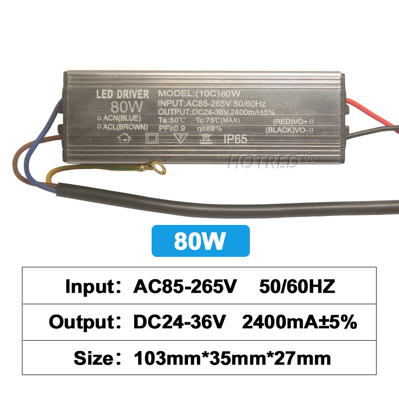 LED-Treiber, wasserdichte Beleuchtungstransformatoren, 10 W, 20 W, 30 W, 50 W, 70 W, 80 W, 100 W, DC24-36V, Netzteil 600 mA, 900 mA, 1500 mA, 2100 mA, 3000 mA: Grau