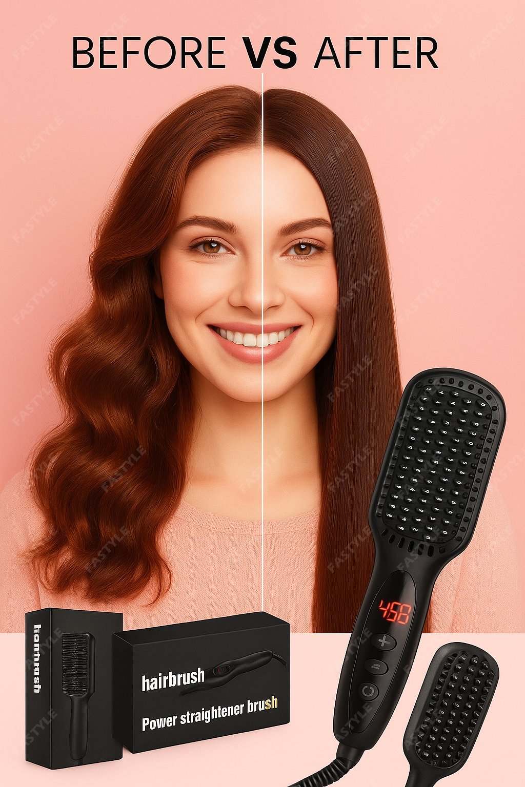 Cepillo alisador de pelo, hojas de peinado rápido, cabello liso, suave y brillante, reduce el frizz, adecuado para cabello ondulado, rizado y grueso