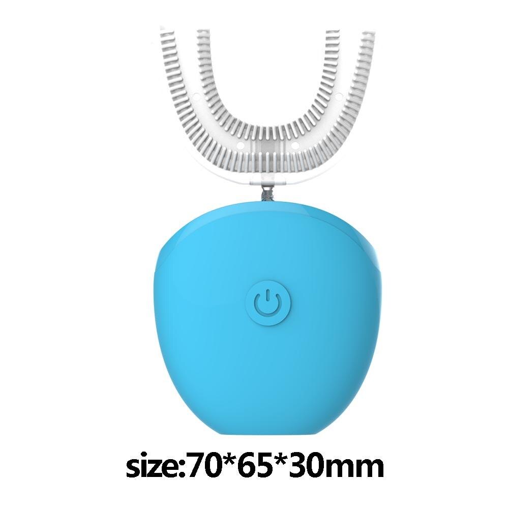 360 Degrees Sonic Automatic Electric Toothbrush USB Rechargeable Intelligent Ultrasonic Silicon Toothbrush 4 Modes U Type Timer