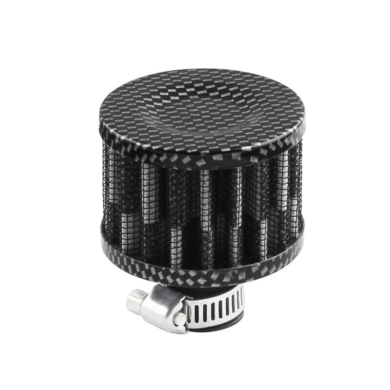Filtro de aire modificado de 12mm para coche, filtro de cabeza de seta pequeña, filtro de aire de cabeza de seta, piezas de motor en el capó: Carbon fiber color