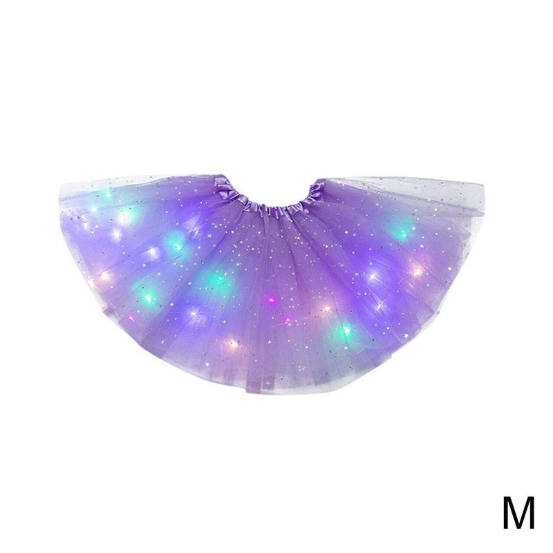 Kerst kinder lichtgevende tutu rok met rok licht buste led tutu rok lichtgevende mesh  h6 a 6: M
