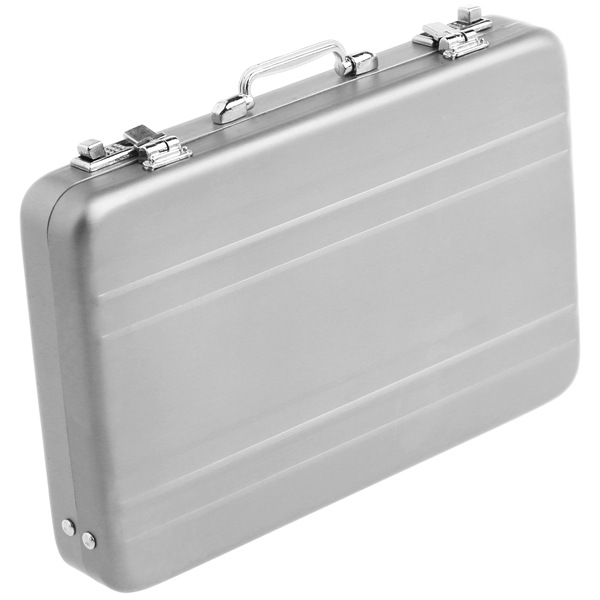 Aluminium adgangskassekortetui mini kuffert miniature dokumentmappe navn kortholder opbevaringsboks sølv 9.5cm * 6cm
