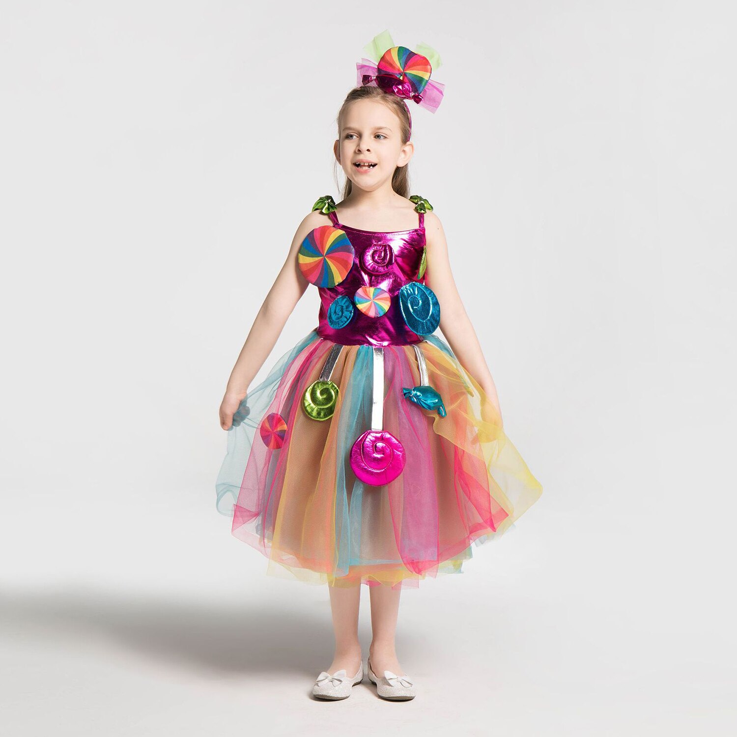 Meisjes Snoep Kleur Jurk Regenboog Lolly Vorm Modeling Leuke Kostuums Verjaardagscadeautjes Party Kinderen Kleding Zomer Jurken