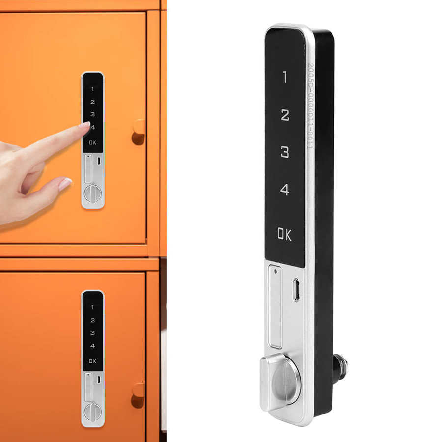 Cerradura electrónica inteligente con pantalla táctil, dispositivo de bloqueo de contraseña con teclado táctil y perno plano, de seguridad, para armario