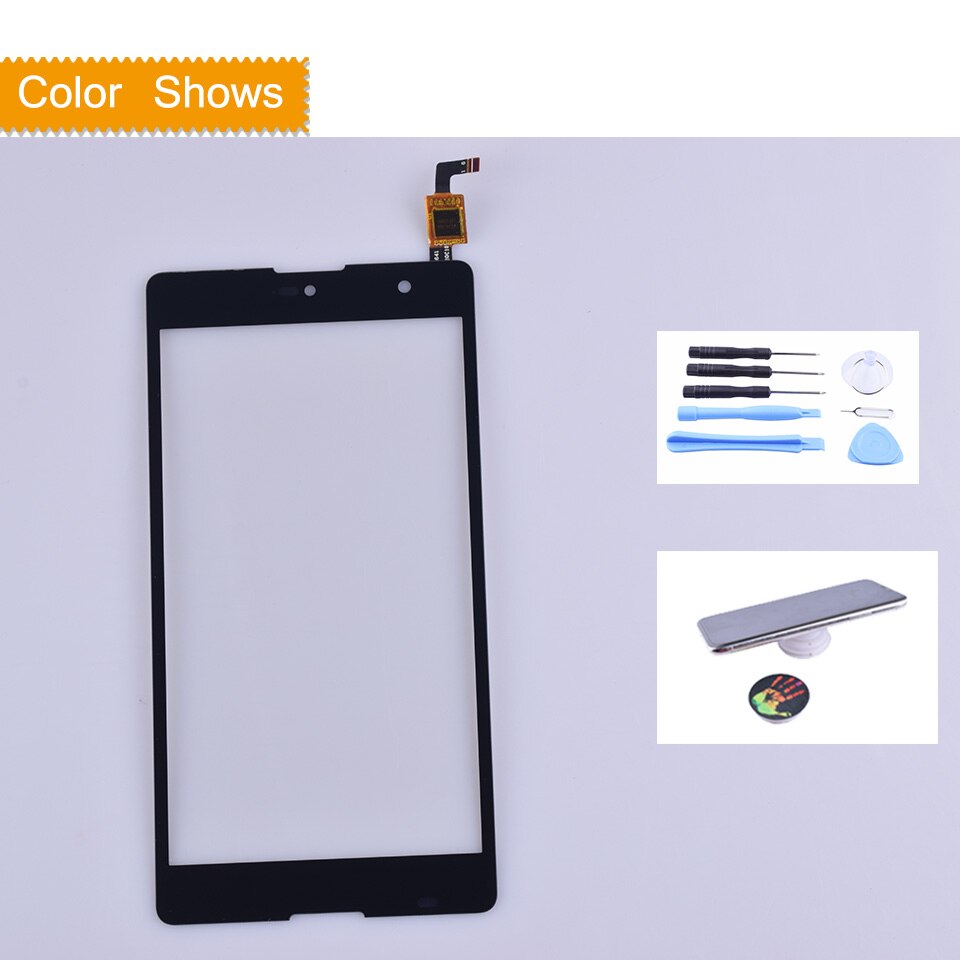 Touchscreen Voor Wiko Robby Touch Panel Touch Screen Digitizer glas Sensor Voor Wiko Robby Telefoon Raakt Voor Outer ZWART: with gift