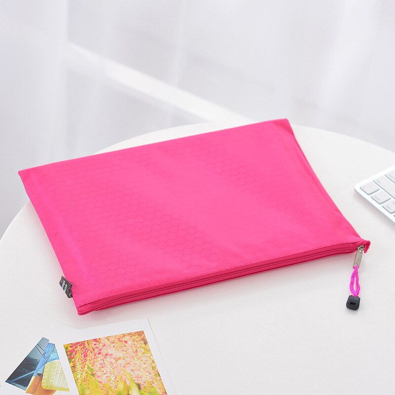 40Pcs/Lot Waterproof Zipper Paper File Folder Book Pencil Pen Case Bag File document bags office student supply