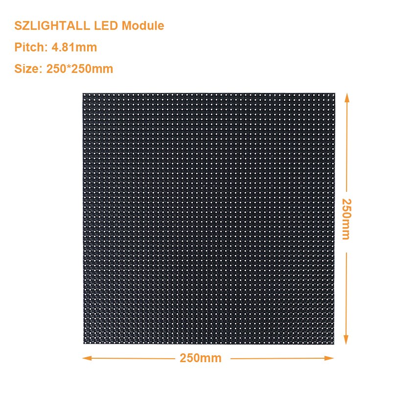 P4.81 250*250mm led module hub75 indoor led matrix taxi panel 52 ...