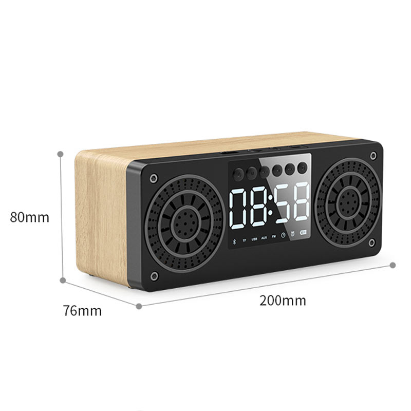Bluetooth Clock Column Portable Wireless Speakers Bass Stereo Subwoofer With Handsfree USB TF Card AUX MP3 Player Alarm Clock
