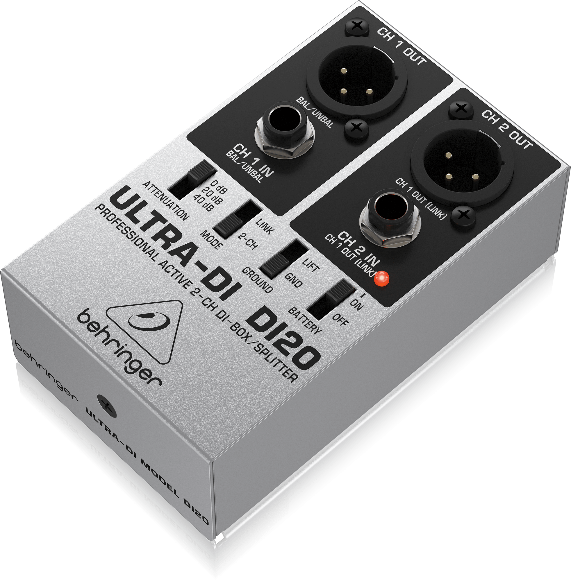Behringer-caja de inyección directa multiusos ultra-di DI20, divisor de modo dividido adicional para aplicaciones de escenario y estudio