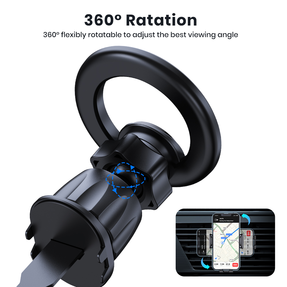 TOPK voor Magsafe autohouder, magnetische telefoonhouder voor auto-ontluchter telefoonhouder 360 ° Rotatie telefoonhouders voor iPhone 15