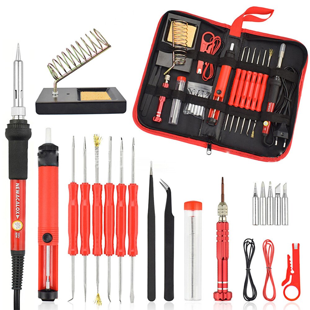 1PC Multifunctional Electric Soldering Iron Set Combination Tool Screwdriver Desolder Tool Bag Multipurpose Tool Bag 110/220V: Default Title