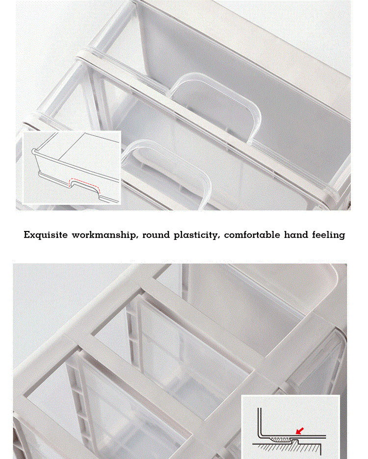 3-layer Organizer Box Drawer Storage Box Plastic Document Sundries Holder Cosmetic Cabinet Storage Organizer Desktop Makeup