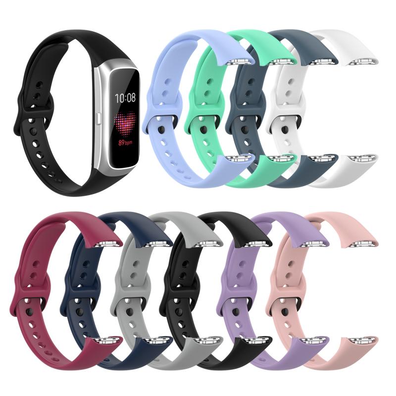 Strap Voor Samsung Galaxy Fit SM-R370 Siliconen Zwarte Gesp Horlogeband Staal Granaatscherf Voor Samsung Vervanging Pols Bandjes