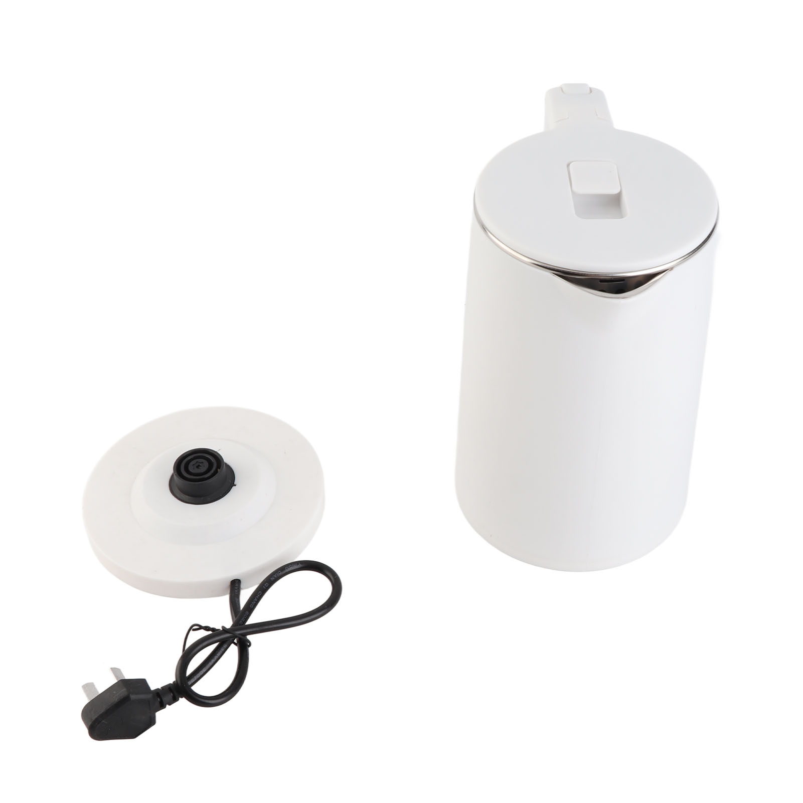 2.3L Waterkoker Roestvrij Staal Dubbellaags Anti Sclading Automatische Uitschakeling Elektrische Waterkoker Voor Thuis 220V: WHITE