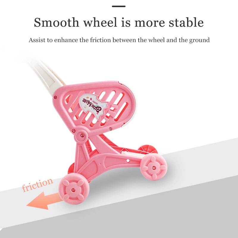 Mksafn Mini Children Handcart Simulation Supermarket Shopping Groceries Cart Utility Cart Pretend Play Toys Christmas