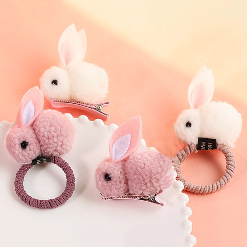 Sød kanin børn baby pandebånd plys børn hårbånd til babypiger gummibånd hårspænder hårbånd baby hår tilbehør