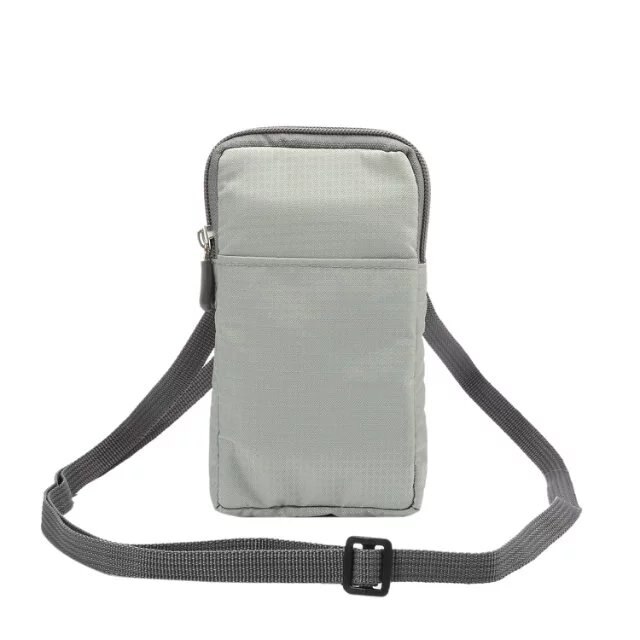 Universal Sports Wallet Mobile Phone Bag For iPhone Huawei Xiaomi Samsung Pocket Bag Outdoor Phone Shoulder Bag Holster: Light Grey