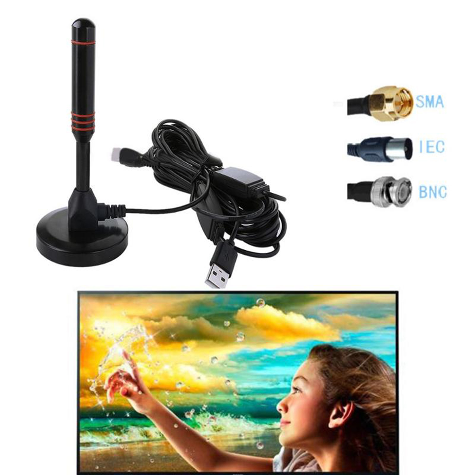 1080P 300 Mile Range Antenna TV Digital HD 4K Antena Digital Indoor HDTV Dual Amplifier
