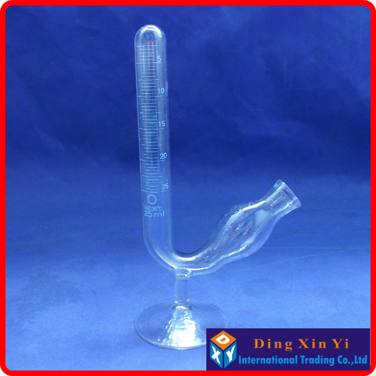 Tubo de fermentación de 25ml, con pie de vidrio, graduado