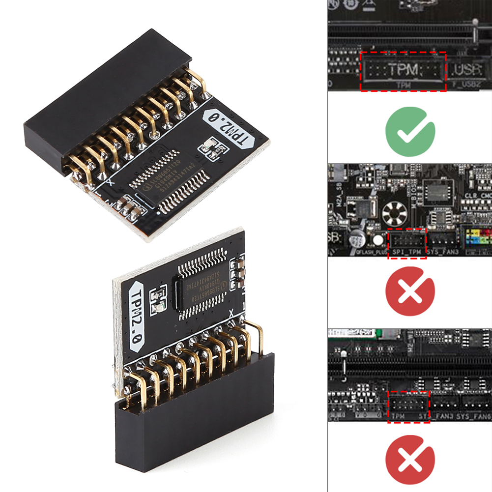 Tpm 2.0 20 Pin Module Moederbord Vervangende Deel Encryptie Beveiligingsmodule Tpm Externe Kaart 20-1 Pin Voor Gigabyte Platform