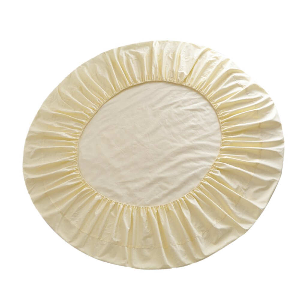 Hotel Home Round Bed Sheets Extra Soft Pure Cotton Breathable Bed Covers 86 Inch Diameter: Beige