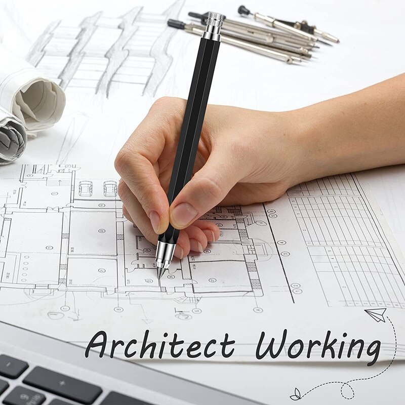 3 Stuks 5.6 Mm Automatische Mechanische Potlood Met Lood Vulling, Mechanische Opstellen Potlood Set Voor Crafting Art Schetsen