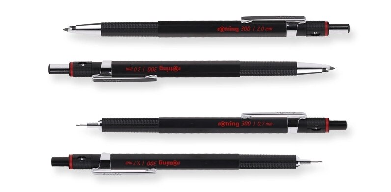 Tyskland rotring 300 mekanisk penna 0.35 0.5 0.7 2.0 mm grafik automatisk penna