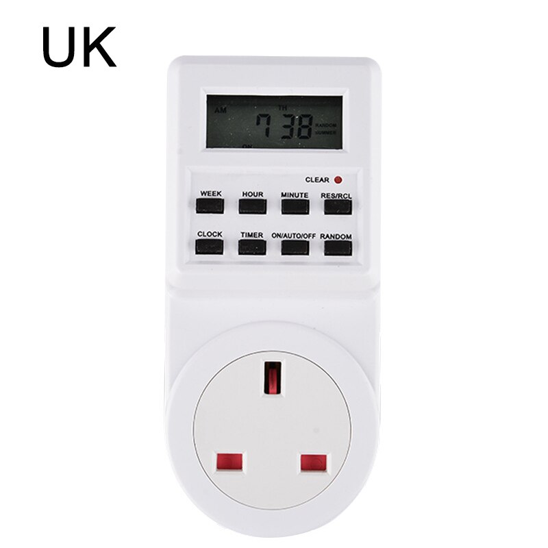 Plug-in Digital Timer Energy Saving Switch EU Plug Kitchen Timer Outlet 230V 50HZ 7 Day 12/24 Hour Programmable Timing Socket: TM03-F  UK