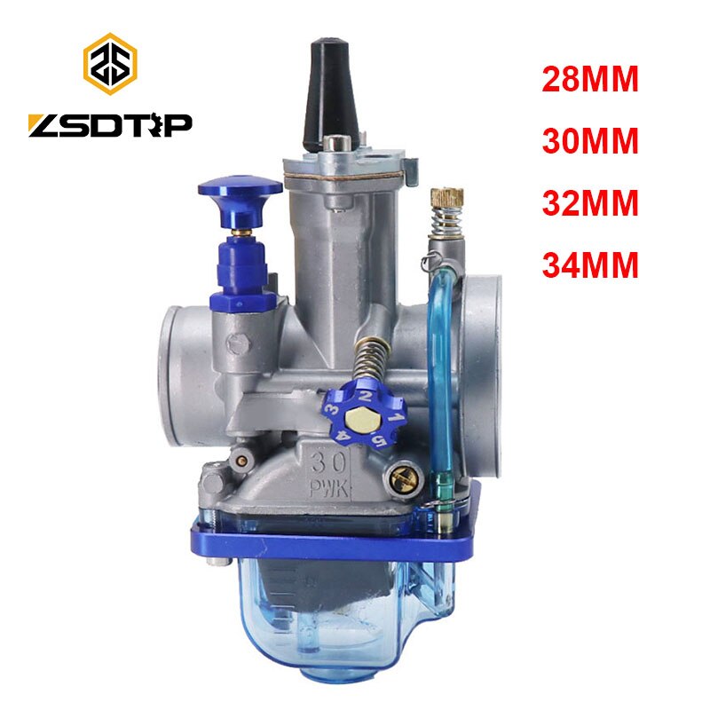 ZSDTRP-carburador para motocicleta Keihin Power Jet PWK, cubierta transparente azul, para 28, 30, 32, 34mm, 2T, 4T