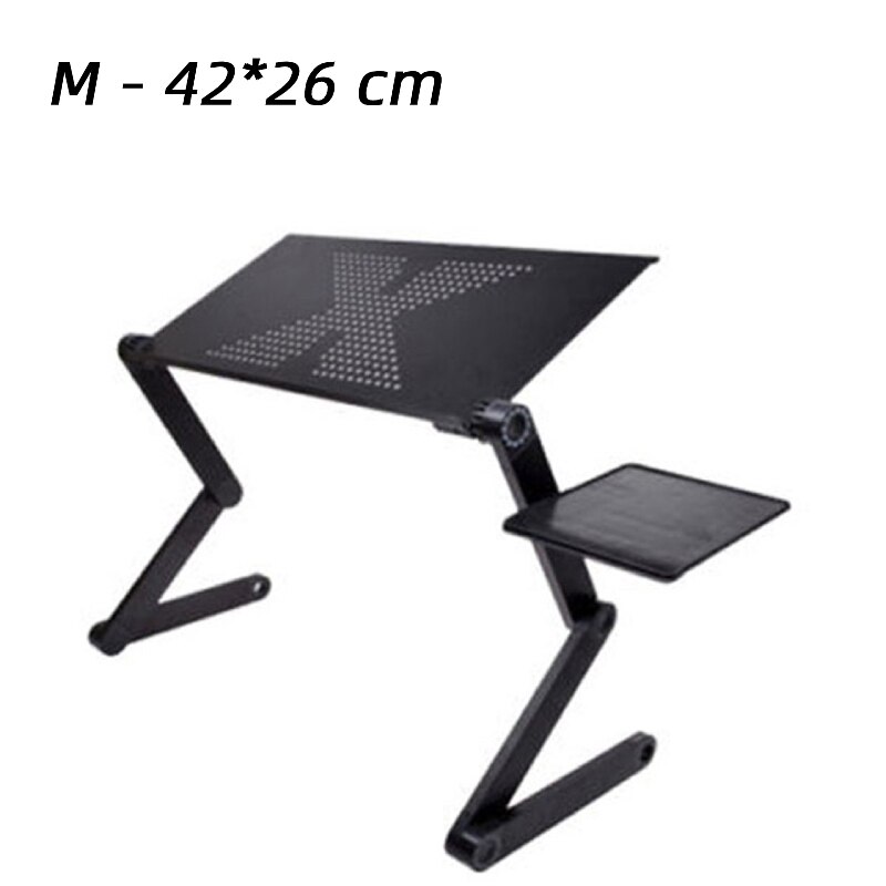 Aluminum Alloy Adjustable Laptop Table ,Portable Folding Computer Desk With Mouse Pad&Vented Fan: M-fan
