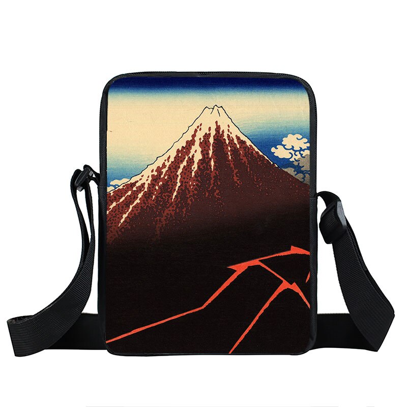 Bolsa de mensajero japonesa para adolescentes, bolso de hombro estampado, pinturas para adolescentes