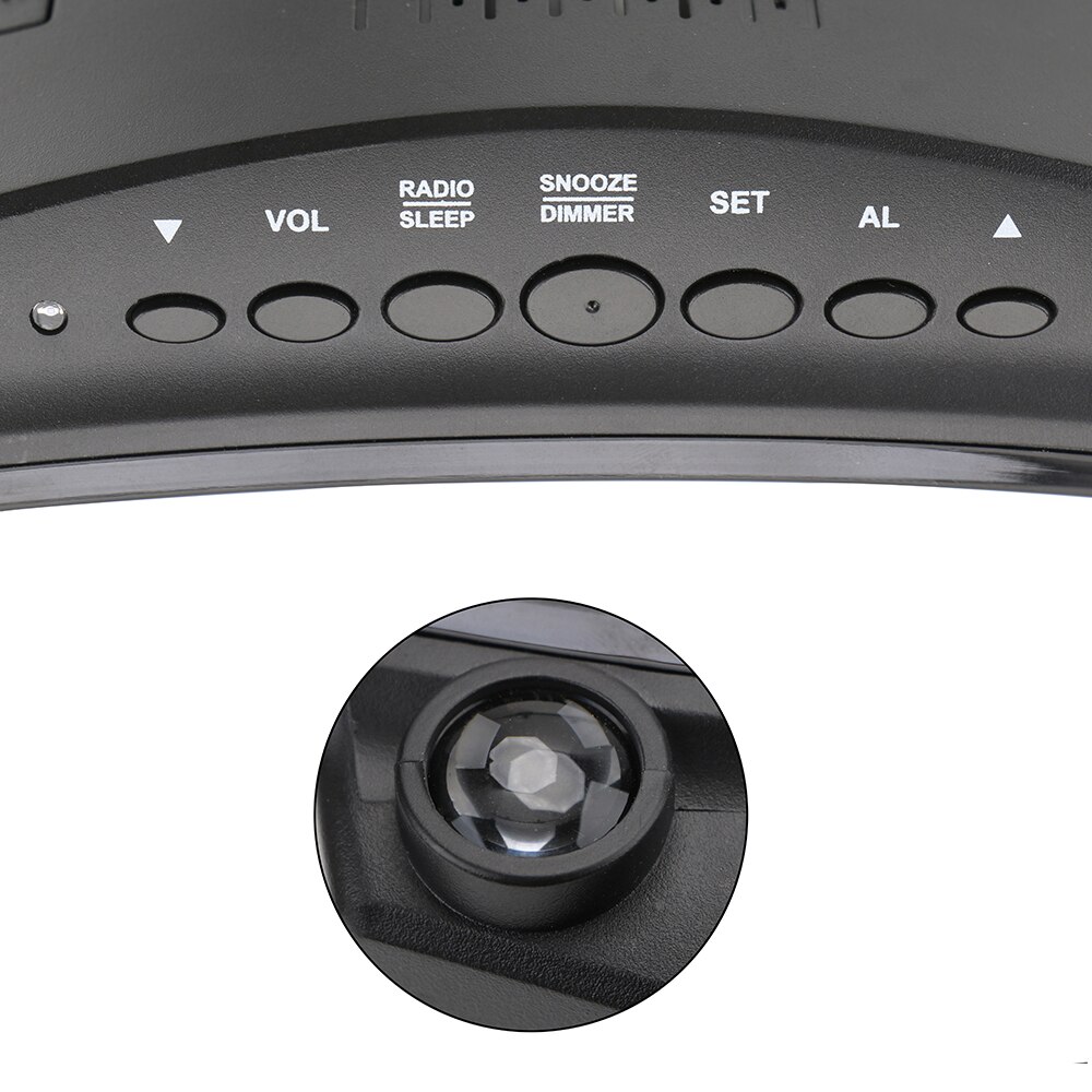 FM Radio USB Projection Backlight Snooze Alarm Clock Timer Rotating Backlight Projector Digital LED Clock