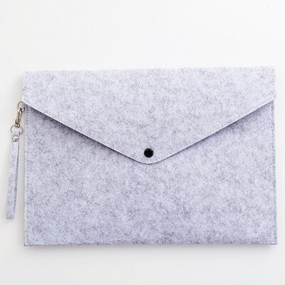 Simple Solid A4 Big Capacity Document Bag Business Briefcase File Folders Chemical Felt Filing Products Student: light grey portable
