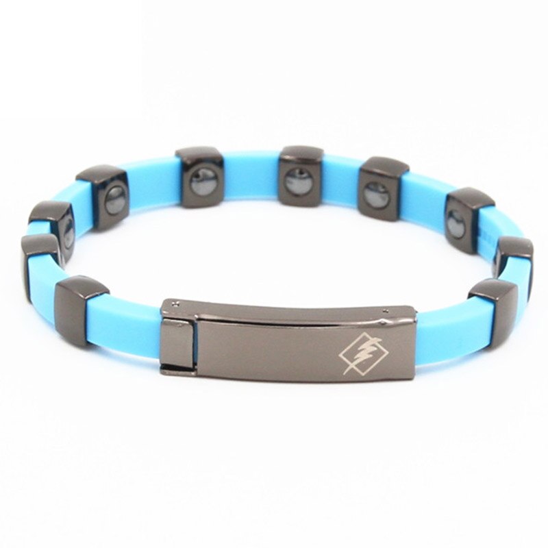 Anti Static Bracelet Negative ion Silicone Bracelet Remove The Body Static Waterproof Couples Wristband Safety Working Sport: Blue