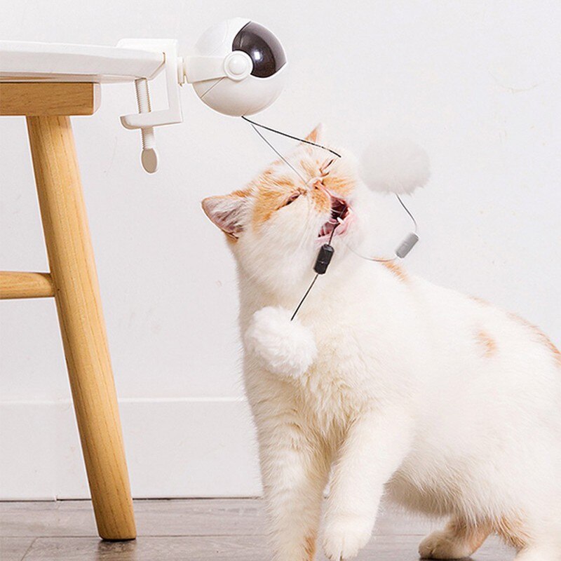 Funny Pet Cat Toys Automatic Cat Teaser Toy Interactive Electric Cat Training Puzzler Lifting Flutter Rotating Ball toys