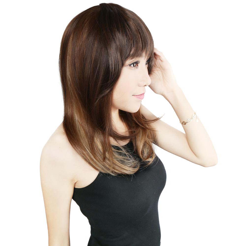 Neitsi 8" Synthetic Straight Bangs Heat Resistant M2/30# High Temperature Fiber Role Play Women Wig Bangs