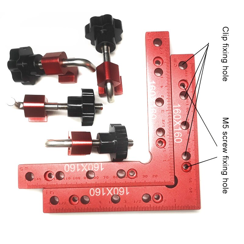 Woodworking Right-angle Ruler Set 90 Degrees L-Shaped Fixture Positioning Clamps Splicing Board Positioning Ruler MSU88