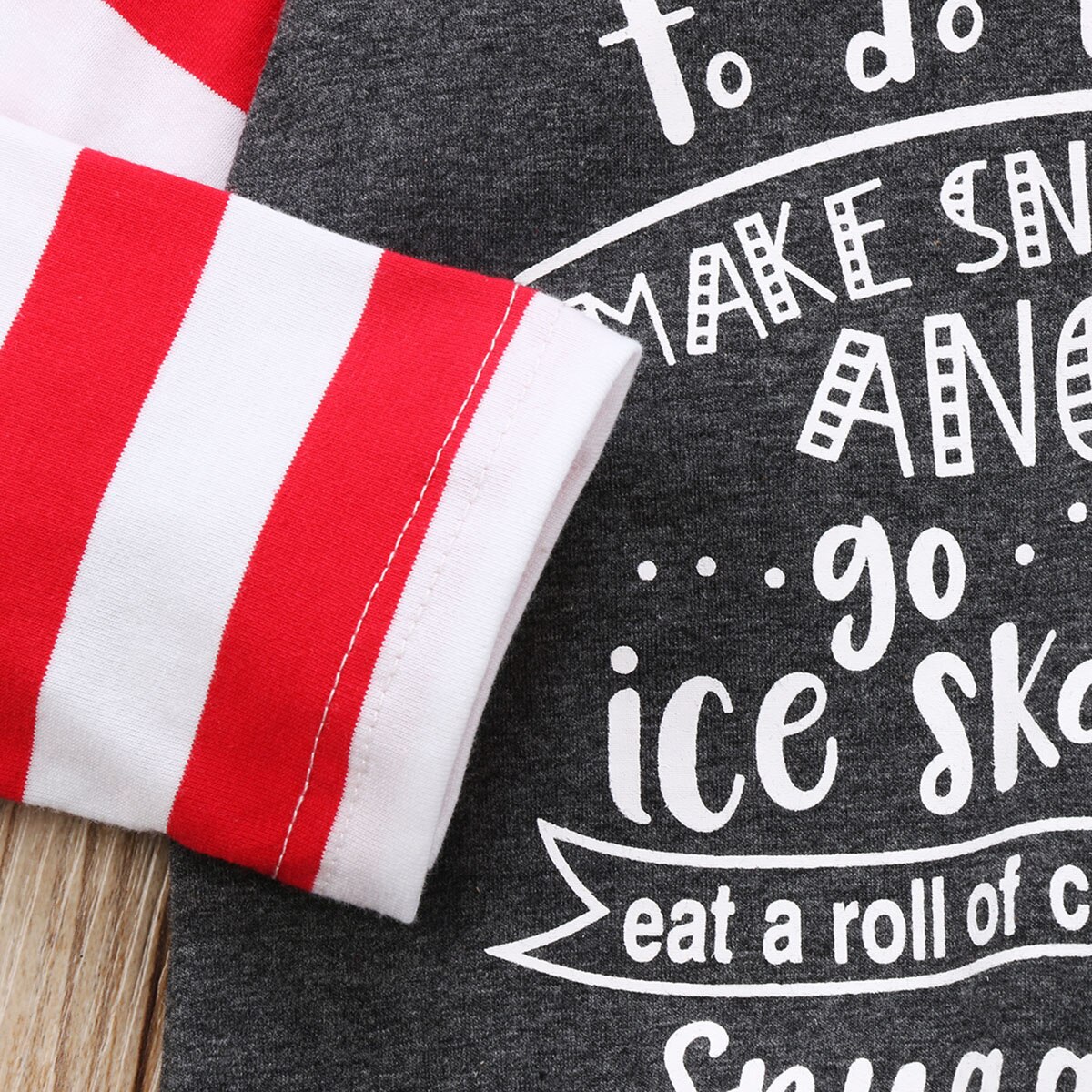 Xmas Baby Girls Boys Casual Clothes Striped Long Sleeve Patchwork Hoodies Romper Jumpsuit