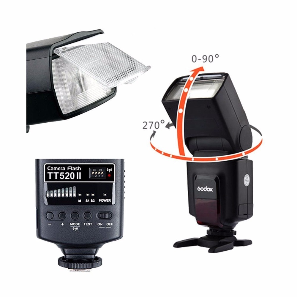 Godox TT520 II Flash TT520II met ingebouwde 433 MHz Draadloze Signaal + Kleur Filter Kit voor Canon Nikon pentax Olympus DSLR Camera &#39;S