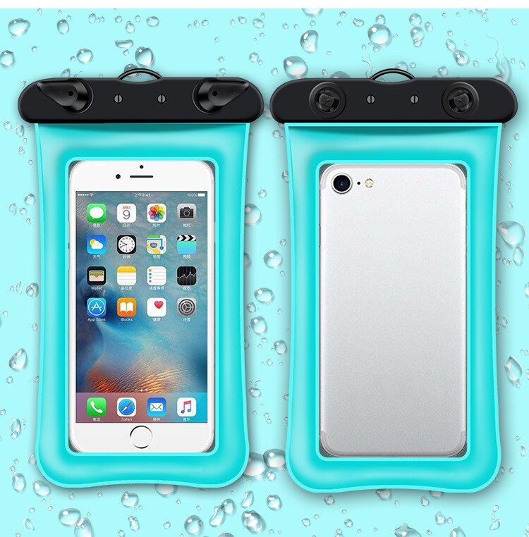 Funda impermeable Universal flotante para iPhone XS Max XR X 8 7 6 Plus para Samsung S10 S9 S8, bolsa impermeable para teléfono móvil: Sky Blue