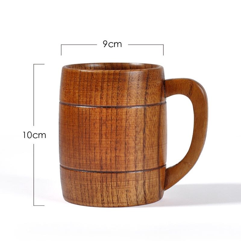 320ml Classic Style Natural Wood Cup Wooden Beer Mugs Drinking For Party Novelty Eco-friendly Drinking Supplies Tools