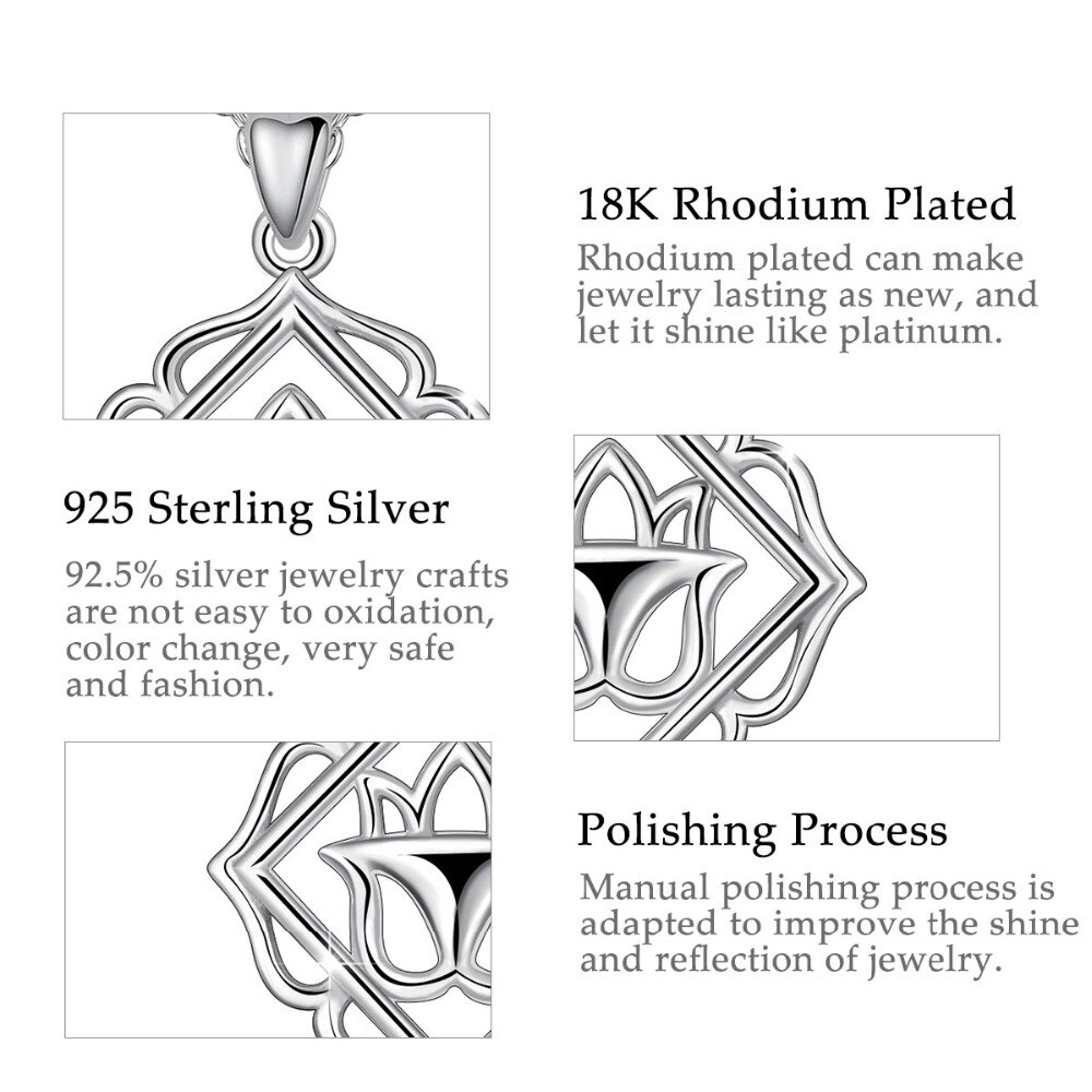 Eudora Unieke 925 Sterling Zilveren Lotus Hanger Yoga Ketting Bloem Lotus Charm Hangers Vrouwen Sieraden Voor Moeder Dochter D405