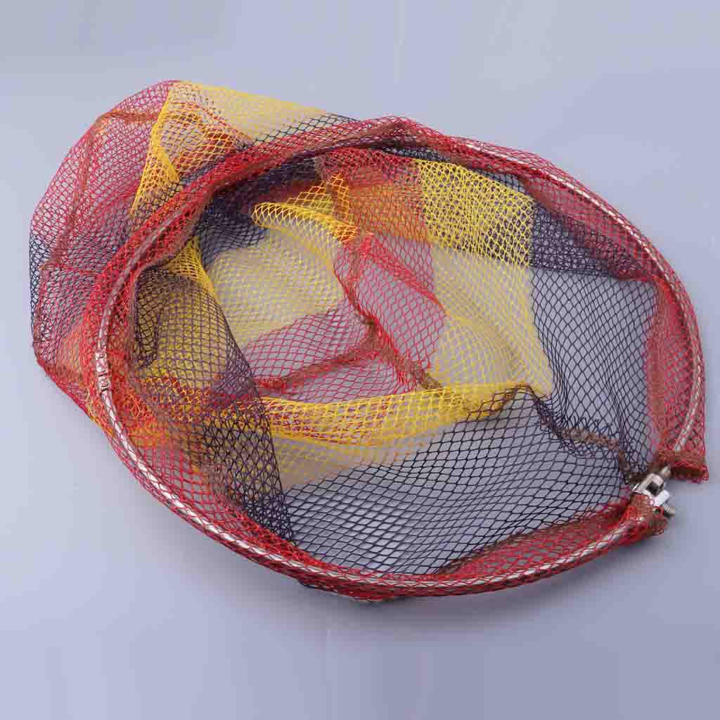 Portable Foldable Collapsible Fishing Landing Nets Nylon Rhombus Mesh
