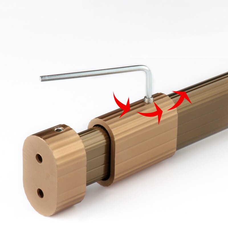 Justerbar garderobestang håndkleholder 42cm til 65cm aluminiumslegering klær organisator skinne garderobe henger stang klesstativ dårlig
