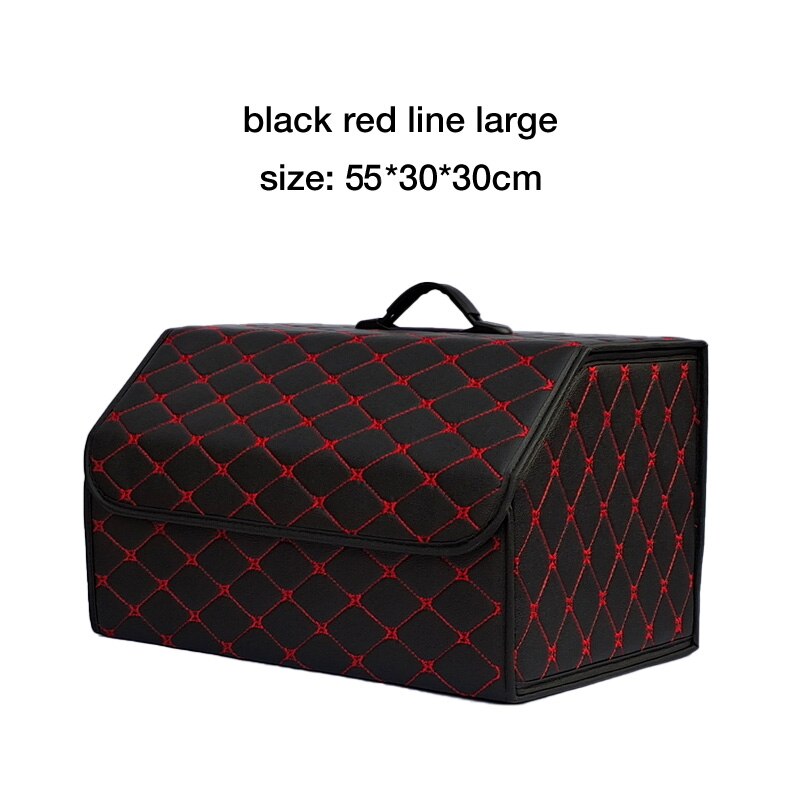 Multipurpose Collapsible Car Trunk Storage Organizer With Lid Portable Car Storage Bag Car Trunk Organizer: black red L