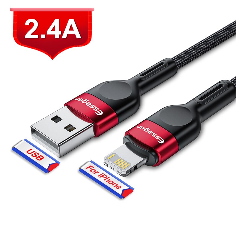 Essager USB C Kabel Für iPhone 12 11 Profi Max Xs PD 20W Schnelle Ladung USB Typ C Für iPhone iPad Ladegerät Daten Kabel Draht Kabel 2M: 2.4A rot Schwarz / 2M