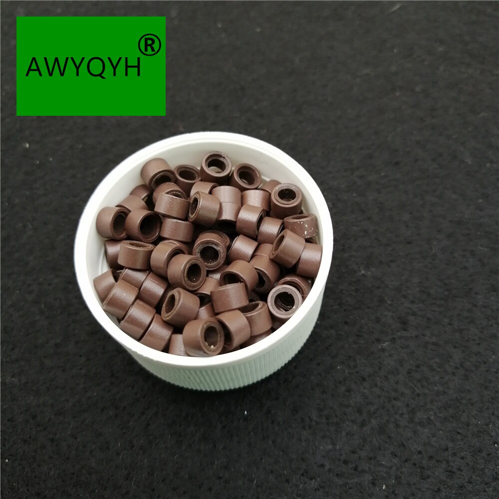 Microcuentas de silicona forradas de 1000 Uds., 5,0x3,0x3,0mm, microcoletas para extensiones de cabello humano de plumas, accesorios para cabello