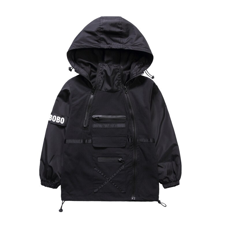 Children Outerwear Teenager Trench Coats Boys Coats and Jackets Letter Printed Boys' Hooded Windproof Kids Jacket Windbreaker